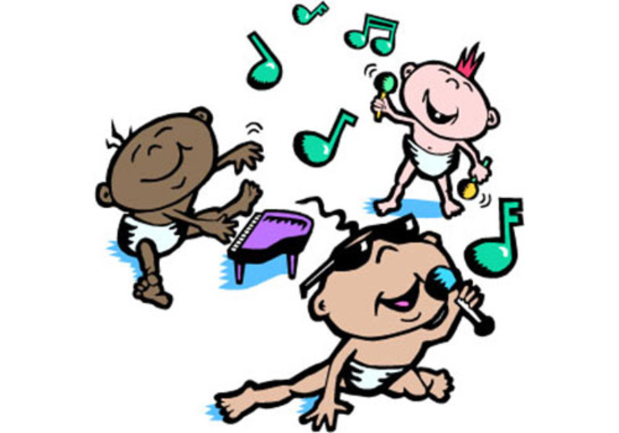 Babies playing music