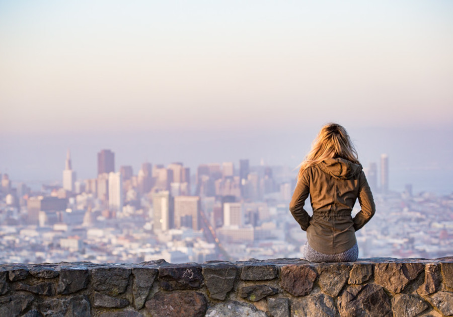 Girl looking over San Fran