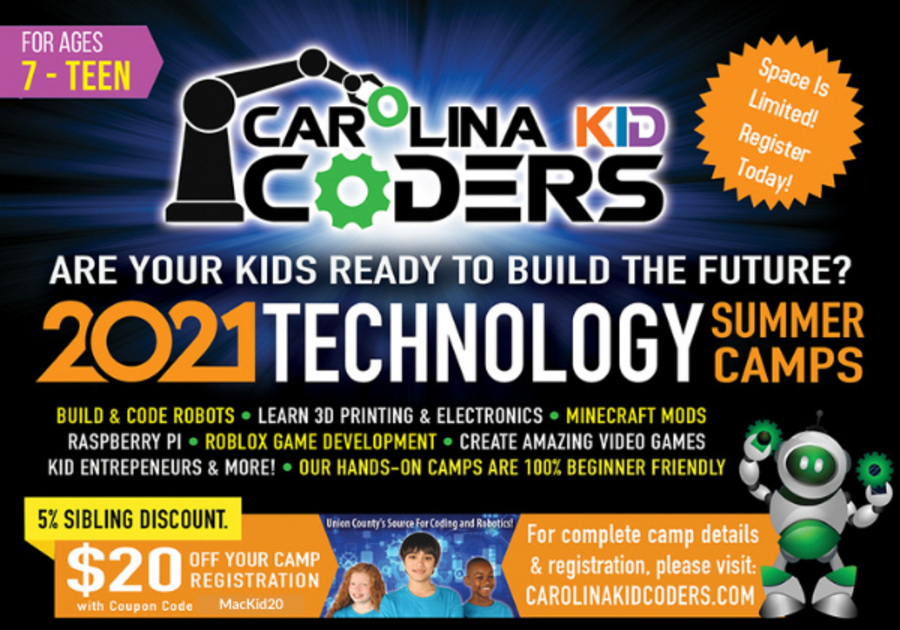 Carolina Kid Coders Coding And Robotics Summer Camps Macaroni Kid Union - roblox event summer camp