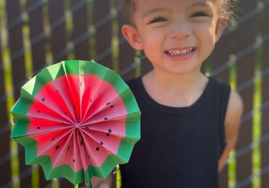 Watermelon Paper Fan