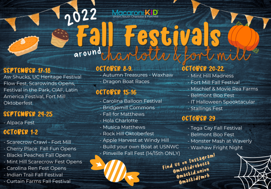 MacKID's Guide to Fall Festivals in the Greater Charlotte Area