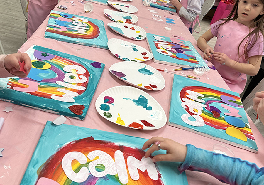 canvases created at Createry Workshop birthday party