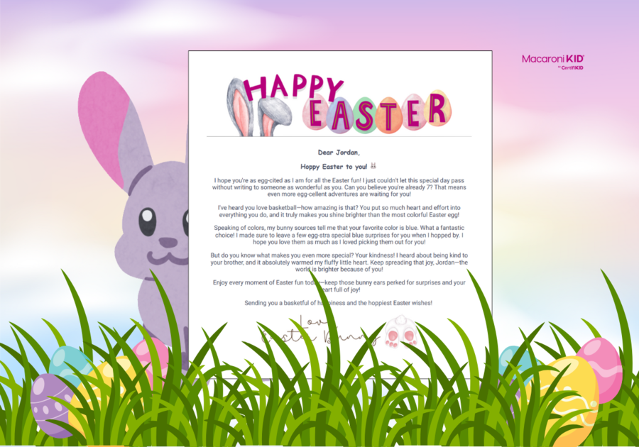 Easter bunny letter personalized for my child