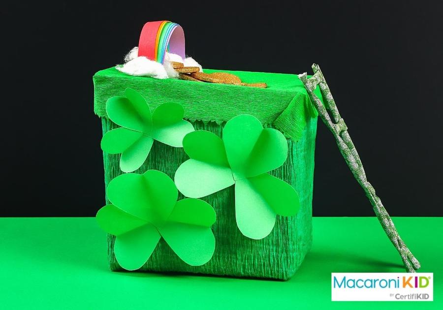 Leprechaun Trap with Gold Coins, Rainbow and Green Ladder