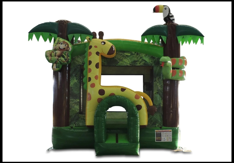 jungle-themed bounce house from 5280 Bouncers