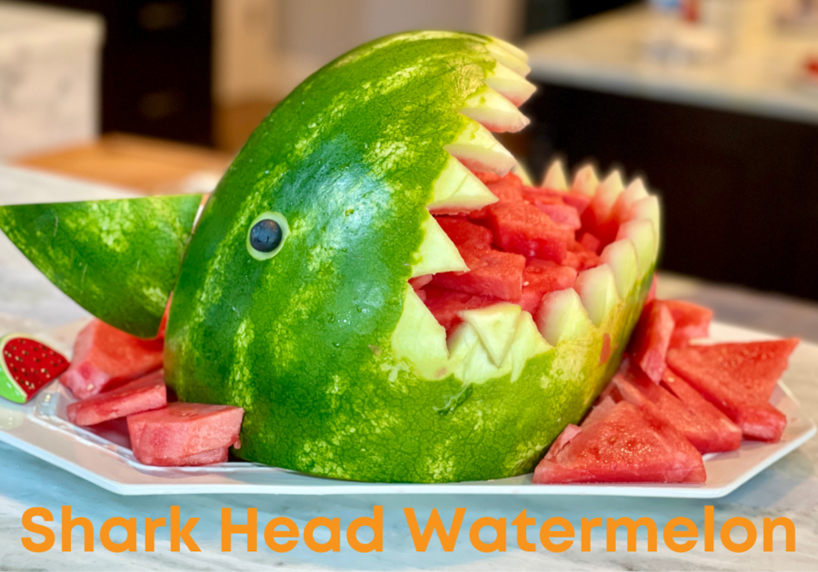 Shark Head carved out of a Watermelon