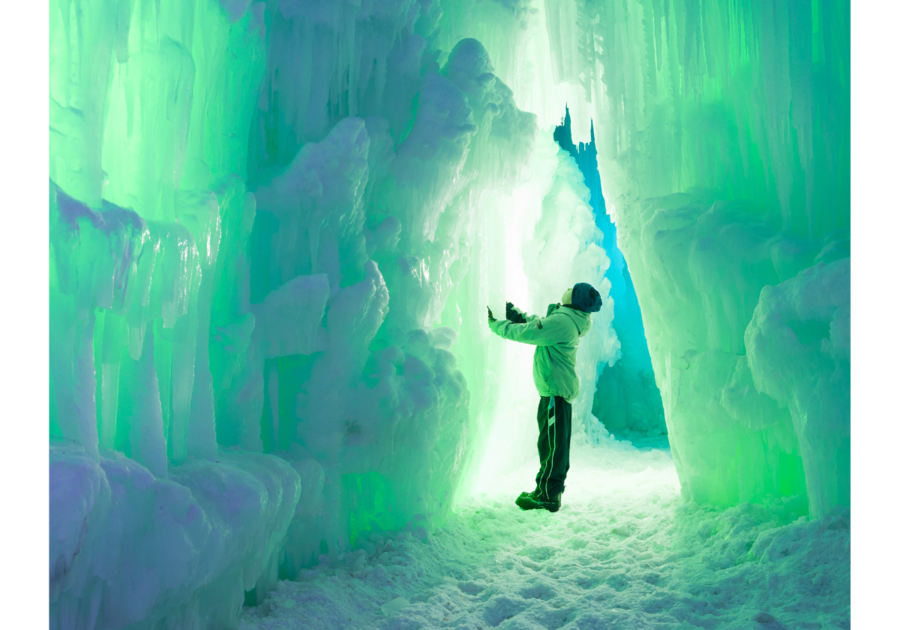 Kid inside Ice Castles