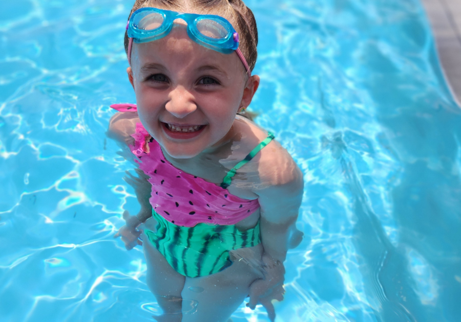 Girl swimming in a pool