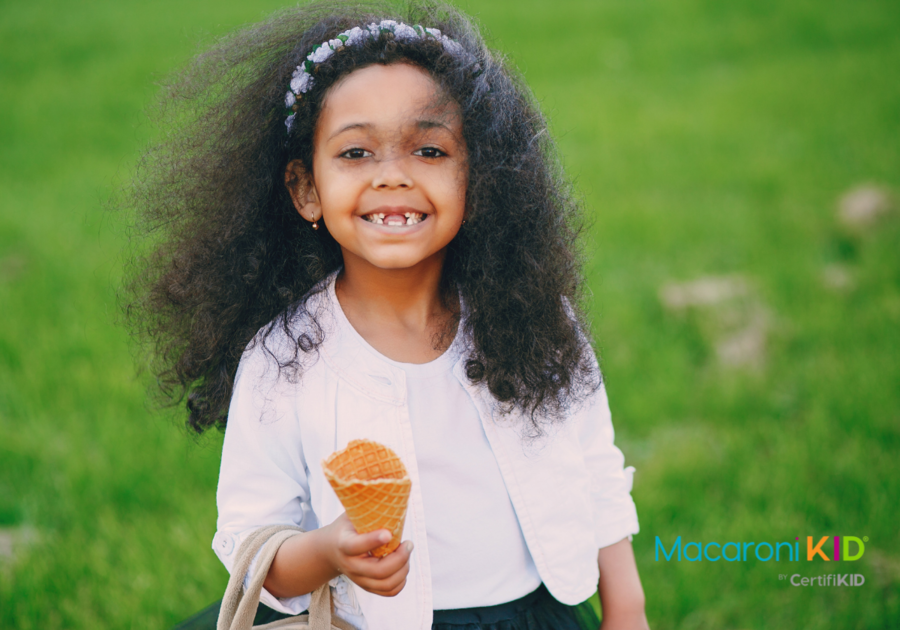 little girl with ice cream cone