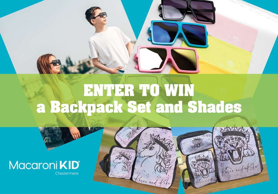 Backpack and sunglasses giveaway in Chestermere