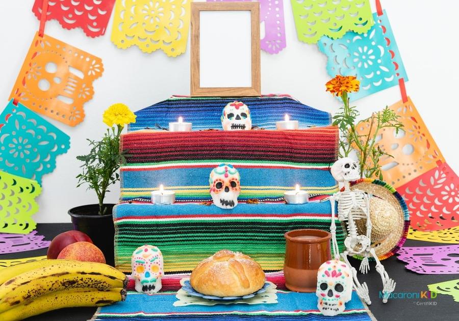 Traditional Mexican Homemade Altar to Celebrate the Day of the Dead