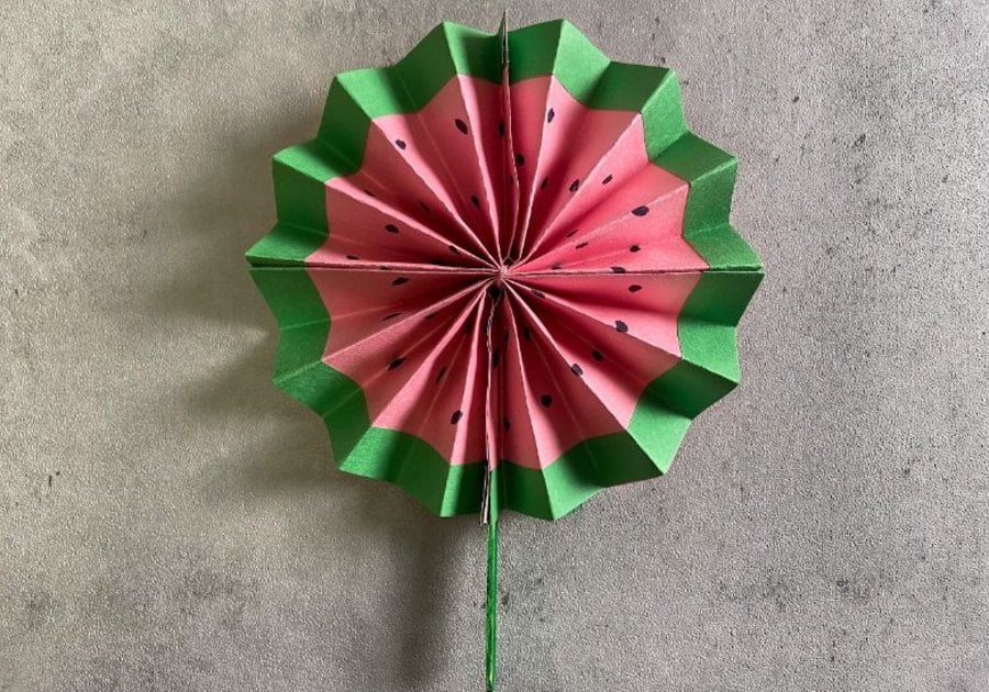 Watermelon Paper Fan