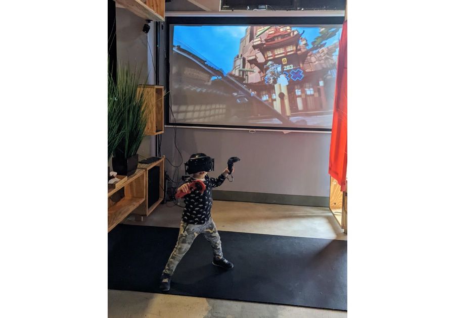kid playing VR