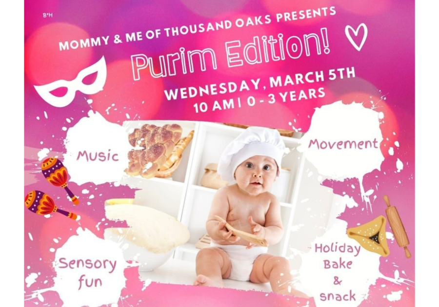 Mommy & Me of Thousand Oaks Purim Edition! Wednesday, March 5th 10 am | 0-3 years | Music, Sensory Fun, Movement, Holiday Bake & Snack