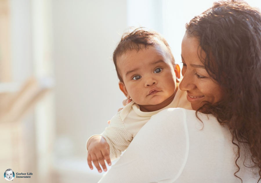 Mom holding baby