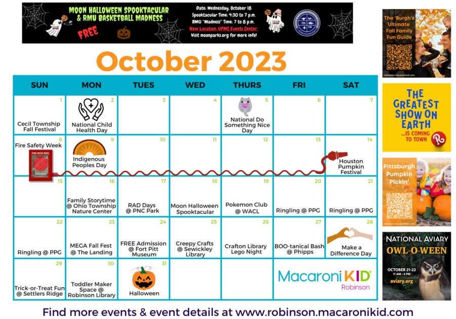 October Robinson Calendar 