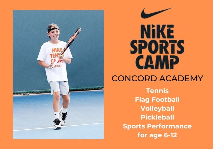 Boy playing tennis