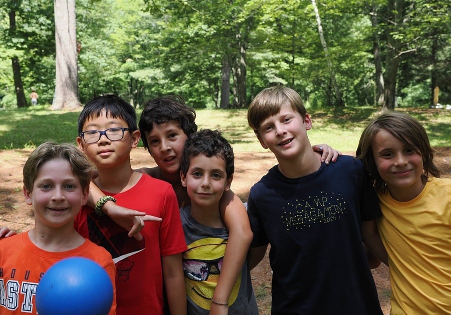 group of tween boys outside