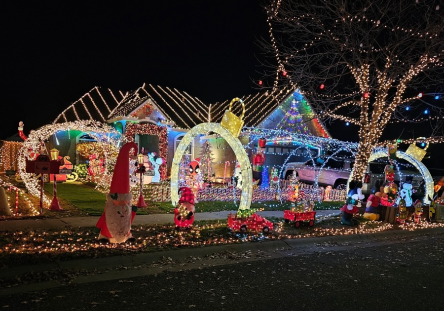 A festively decorated home on Lucy Way