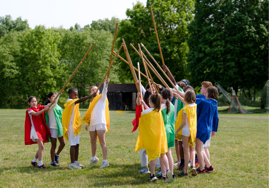 kids playing stick game