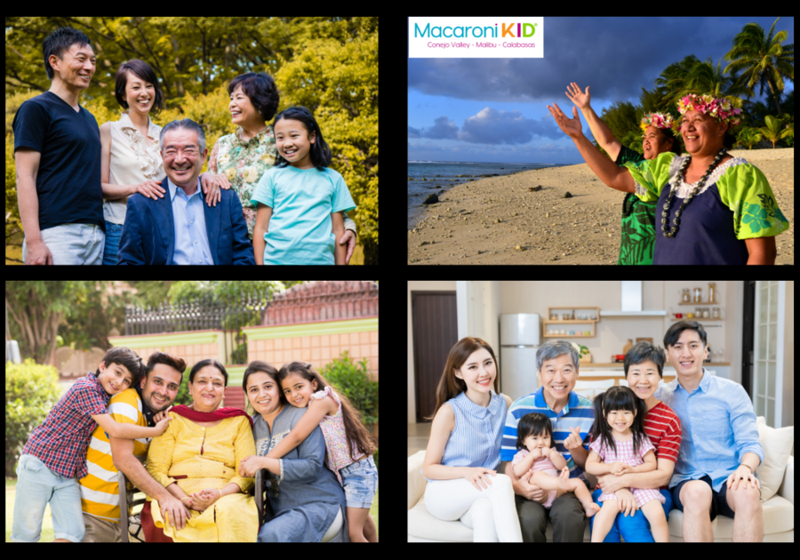 Photos of four Asian American and Pacific Islander Families