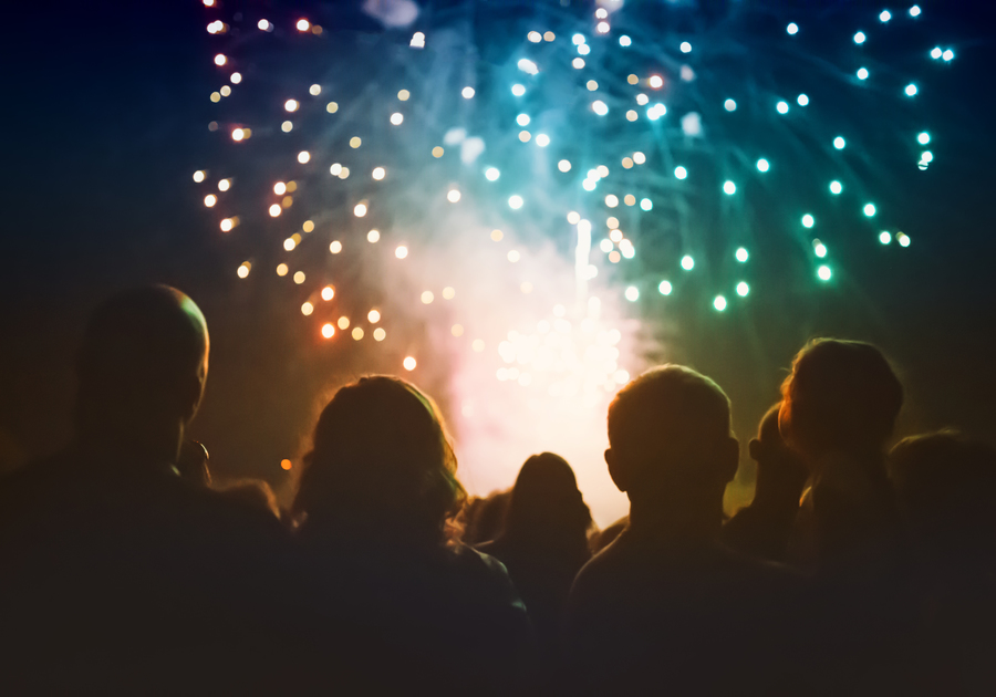 People watching fireworks