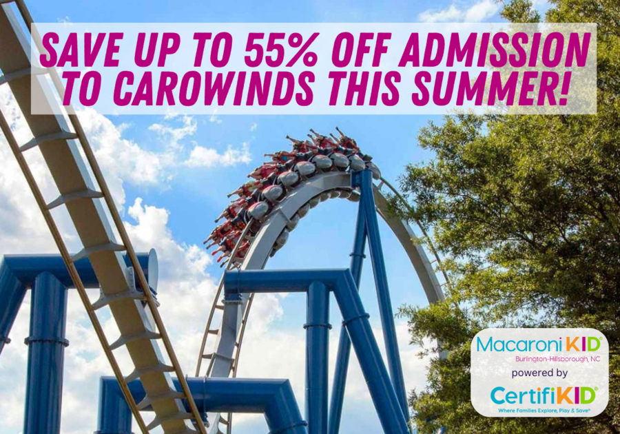 Save up to 55% off Admission to Carowinds with Macaroni KID Burlington-Hillsborough