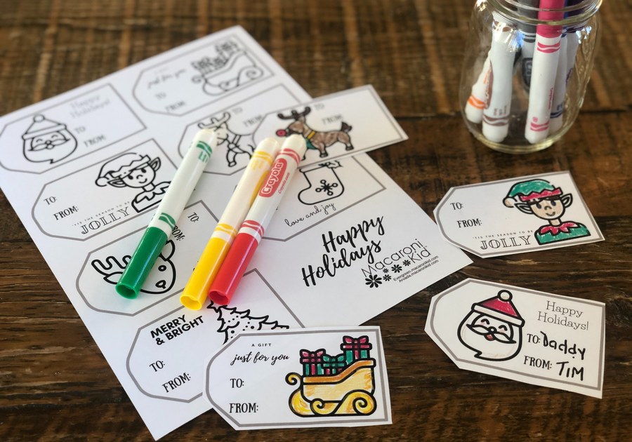 MacKid Gift Tag Coloring Sheet - Julie Dikken