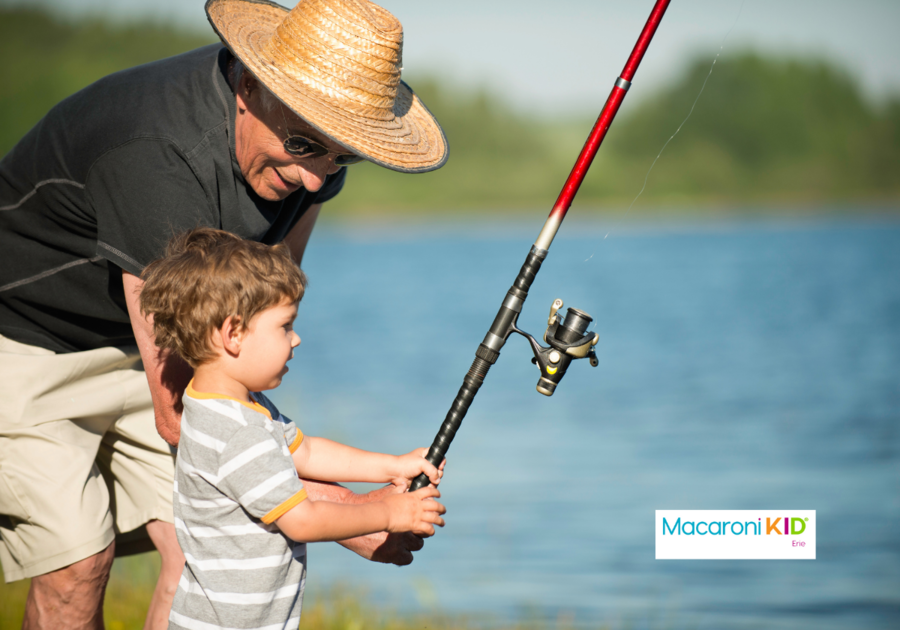 granddad and grandson fishing