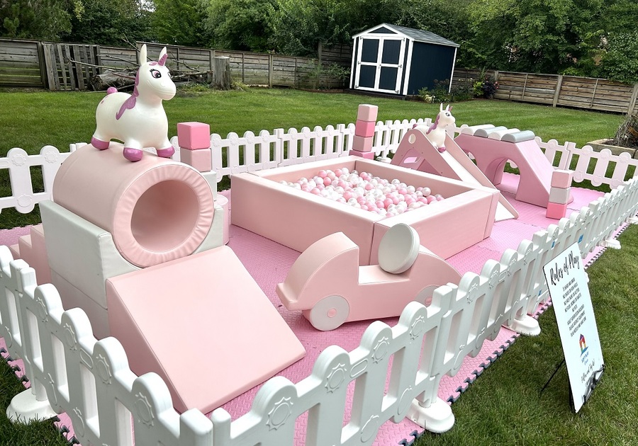 pink outdoor toddler playscape