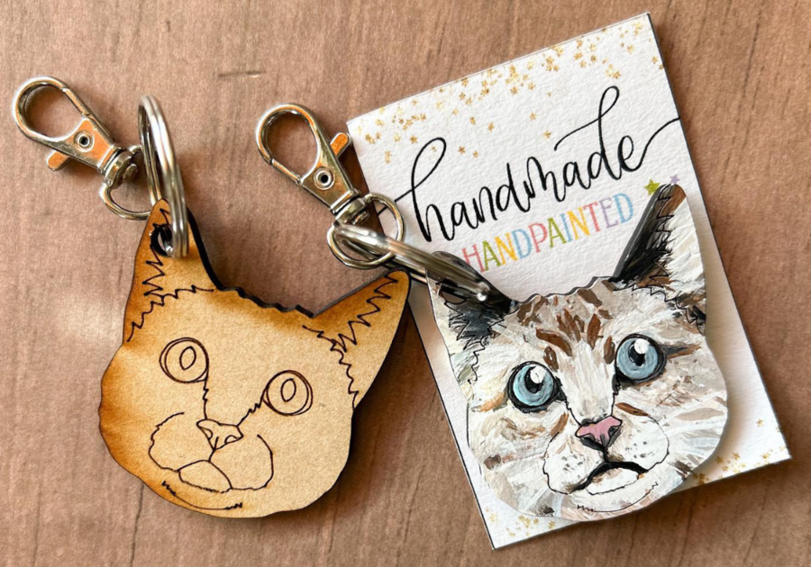 Handmade custom cat keychain Menifee