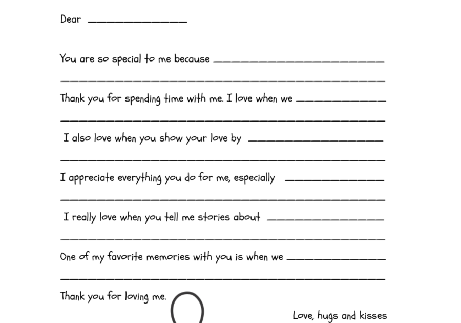 Grandparents letter printable free kids