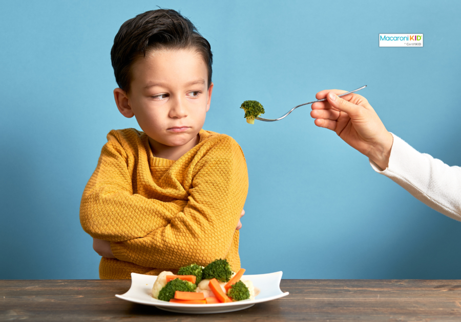 kid unhappy about eating vegetables
