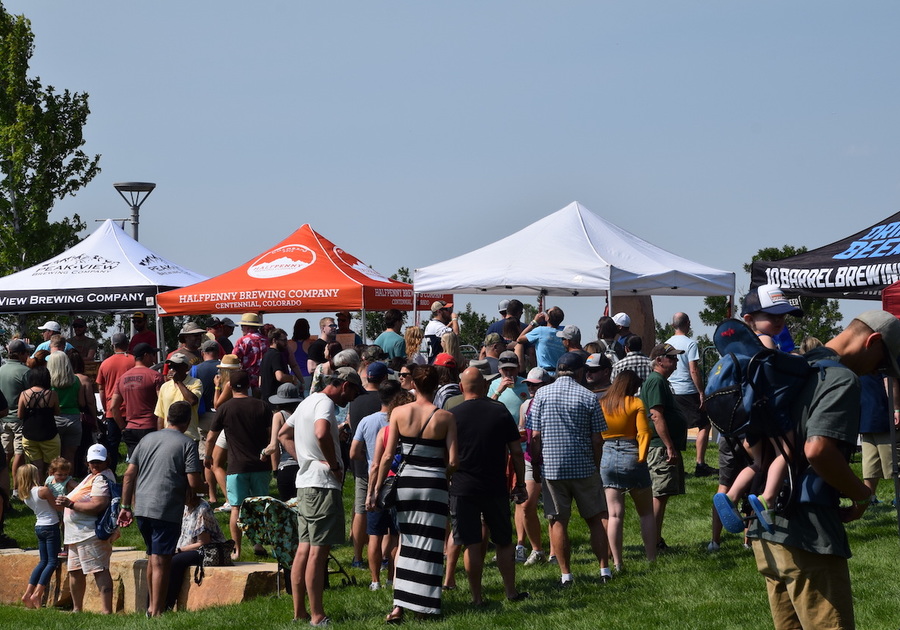 Tents and crowds at beer festival