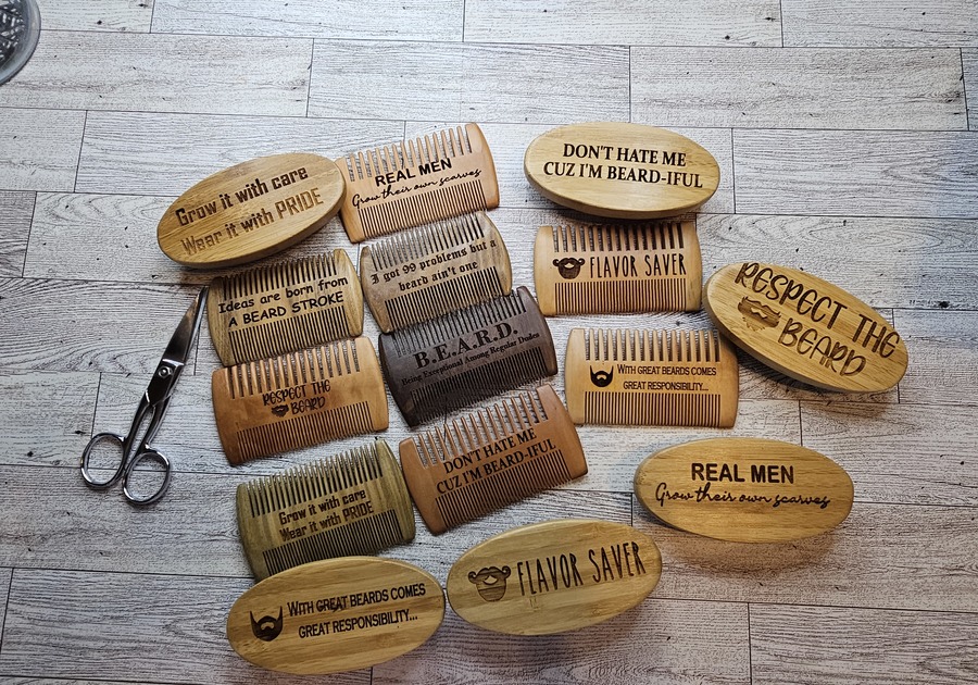 Laser It VA custom beard combs engraved