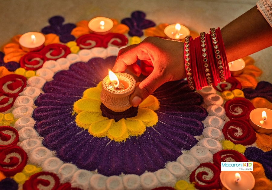 Rangoli Flower with Candles