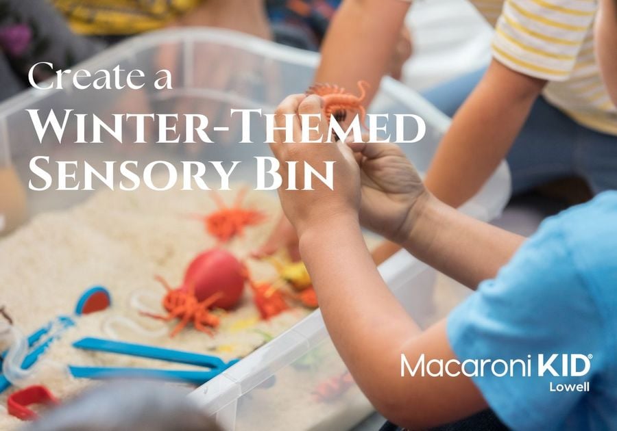 Children playing with a sensory bin