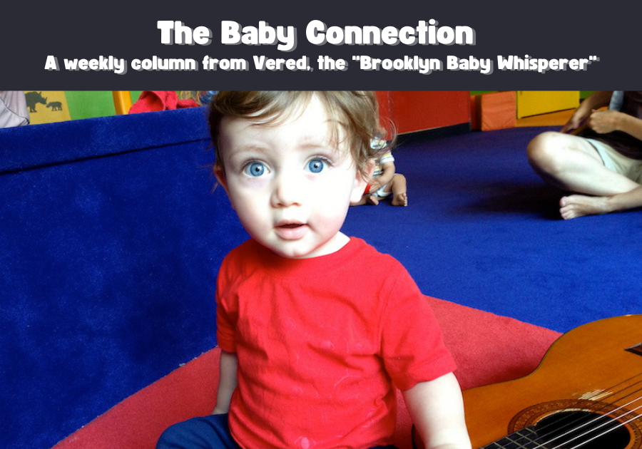 Baby with big blue eyes cover photo for Baby Connection column