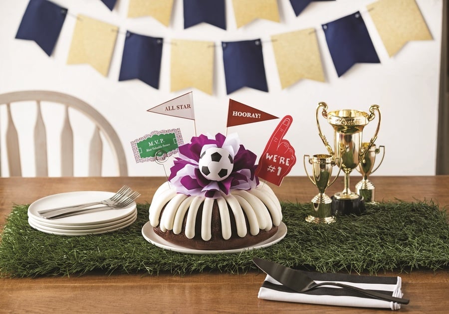 soccer themed bundt cake