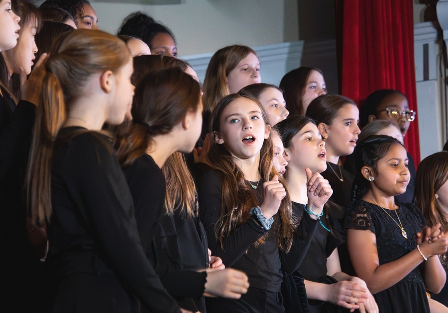 Children's chorus singing