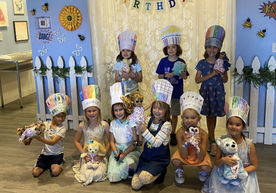 Children at a Flour Power Cooking Studios Birthday Party