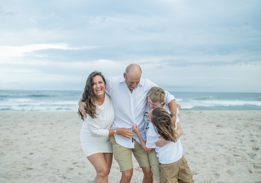 family at beach