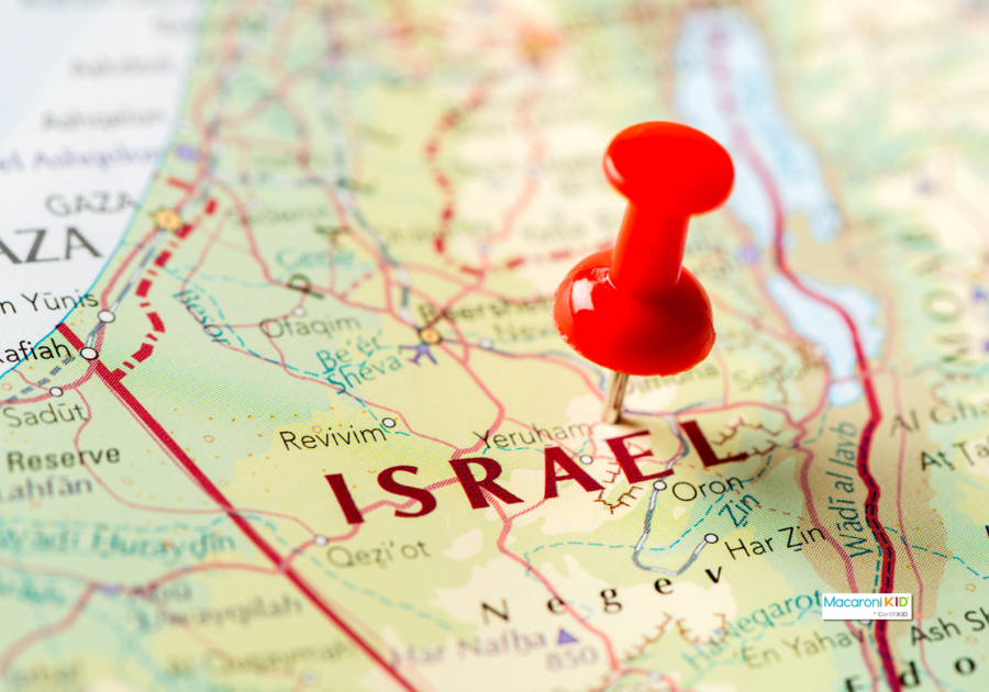 Israel, on a map