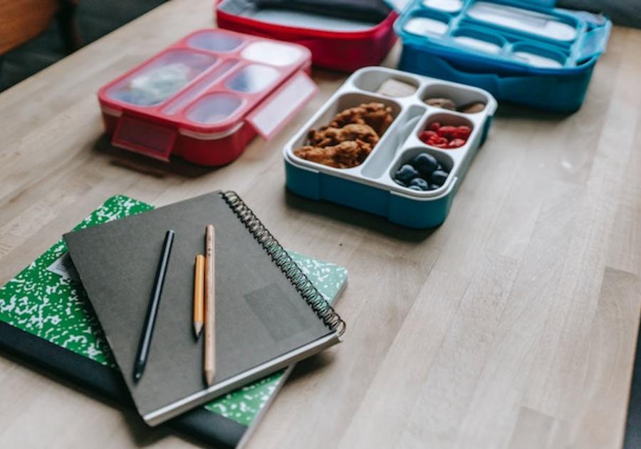 bento boxes and notebooks