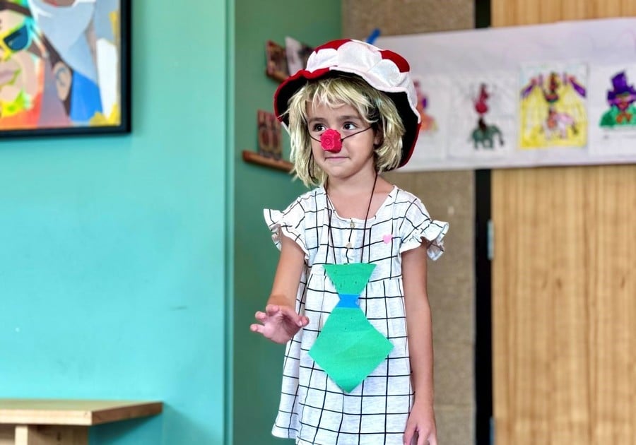 girl dressed as clown