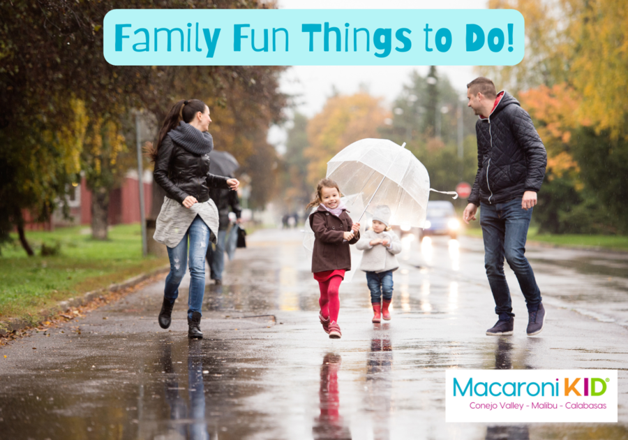 Family Fun Things to do - Family in the rain by