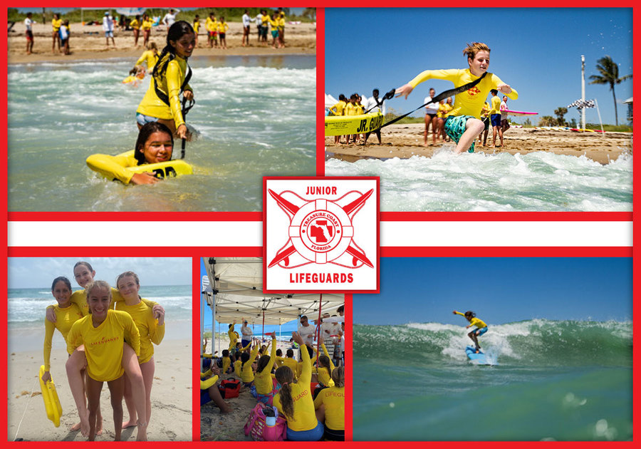 Students at Junior Lifeguards Summer Camp doing various water activities