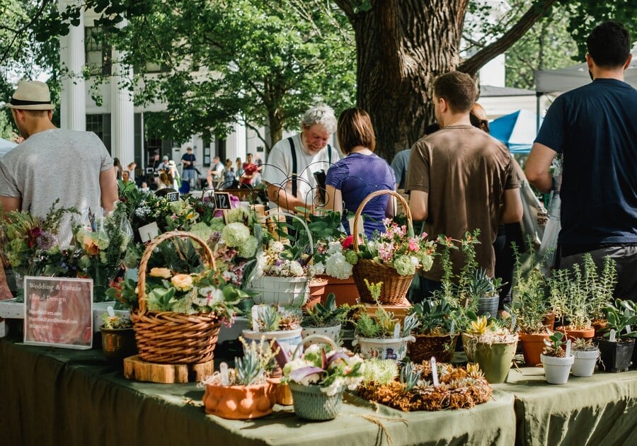People at a market