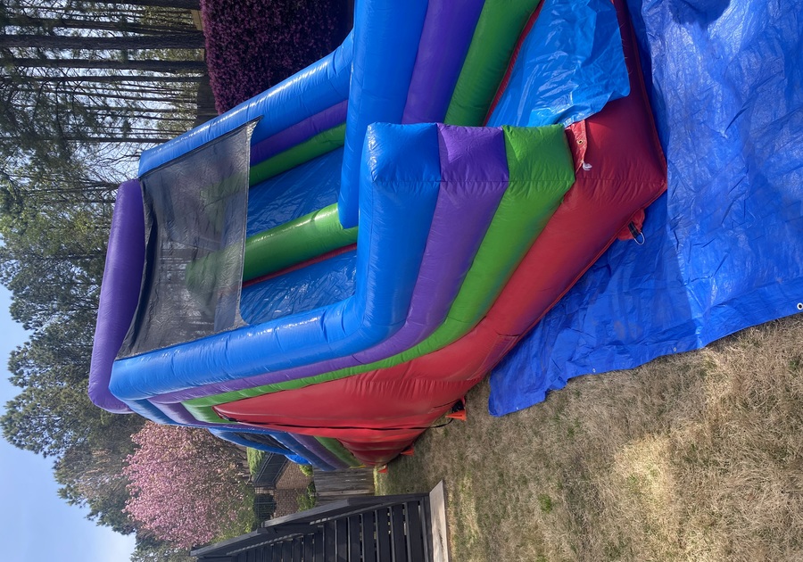 Bounce house with slide