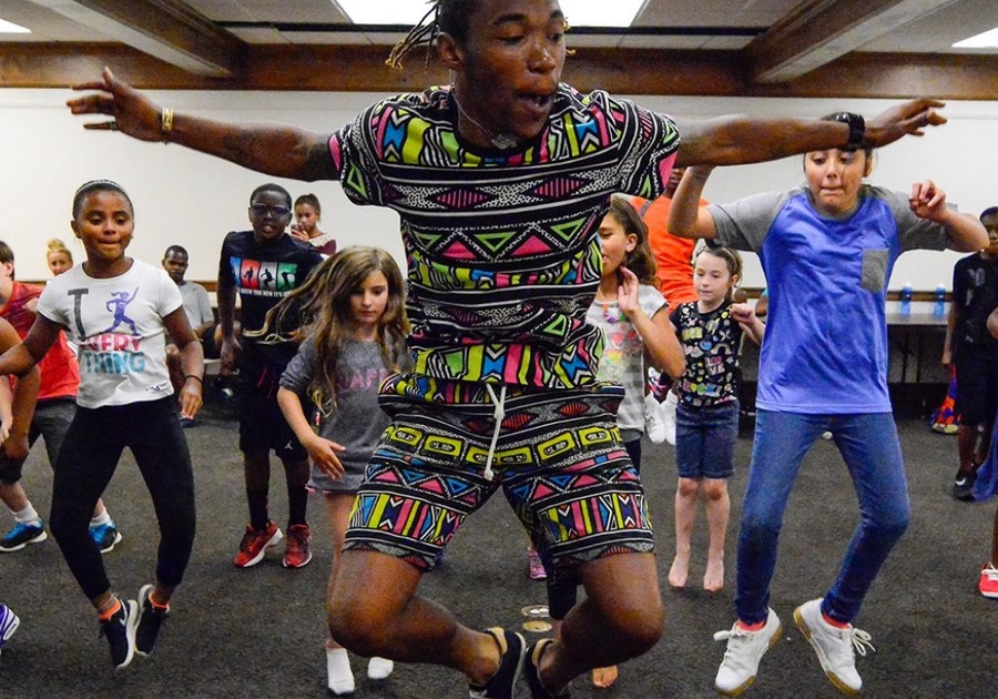 Rob Viho of Peace and Illstyle Productions got kids jumping during Dance Camp at Martin Library.